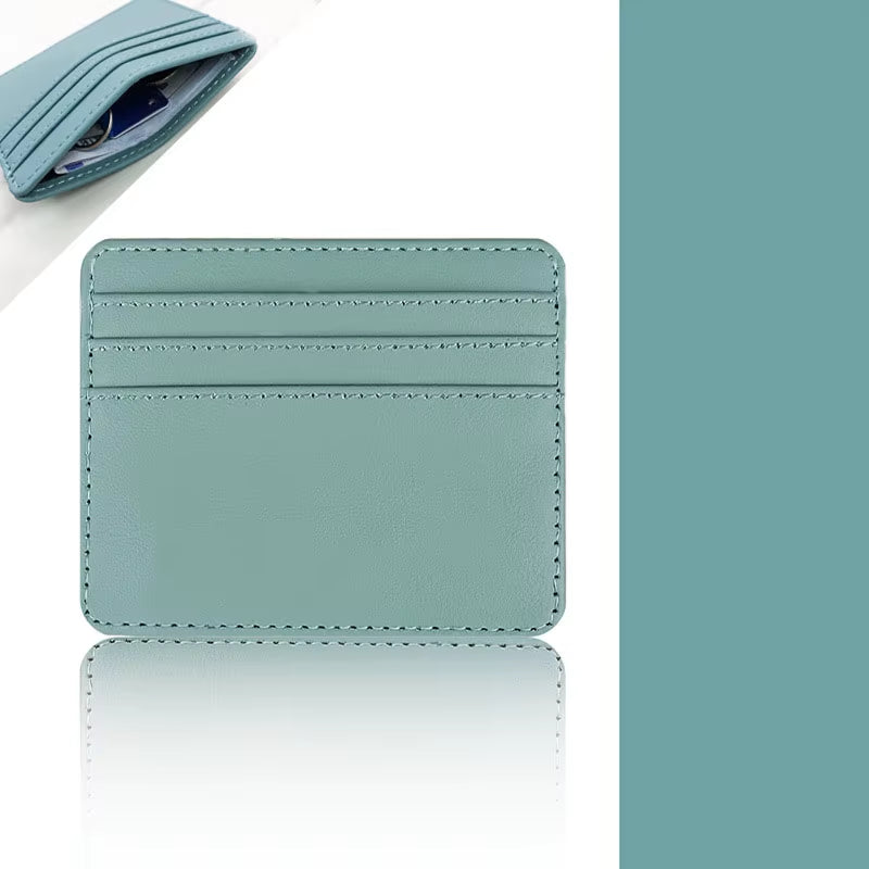 PU Leather ID Card Case - Slim Multi-Slot Holder for Bank/Credit Cards