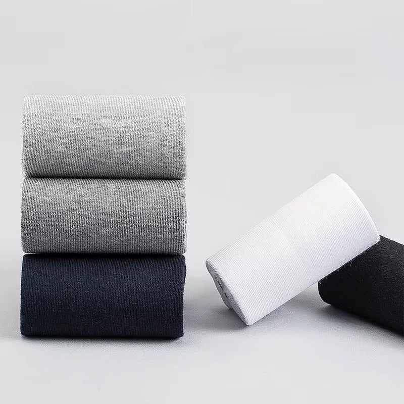 5/10 Pairs Men'S Cotton Blend Socks Black Business Men Socks Soft Breathable Summer Winter for Male Socks plus Size (6.5-14)